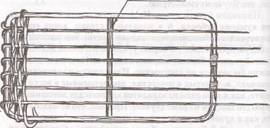 Основа на лучке для дна кузова и начало плетения.